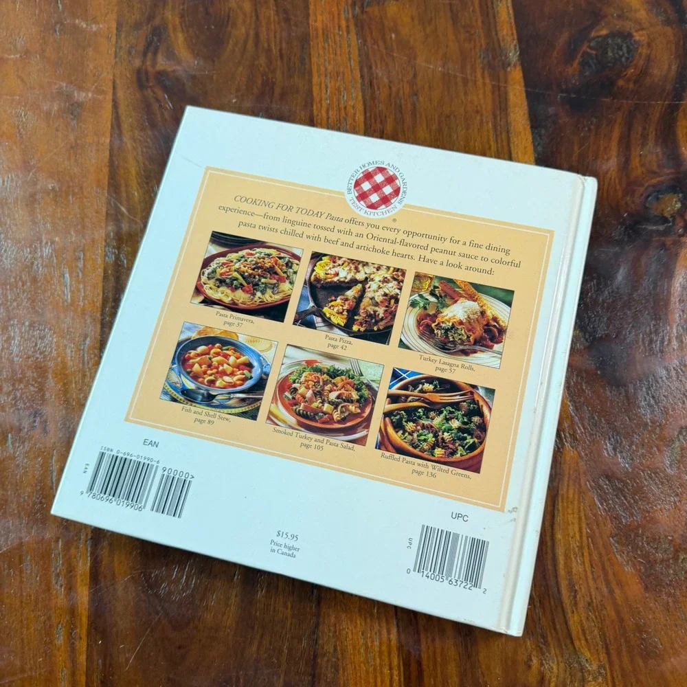 Better Homes and Gardens Pasta Cooking for Today Hardcover Cookbook 1993 1st Ed